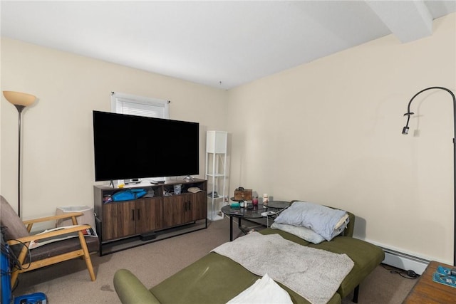 598 Laurel Hill Ave, Cranston, RI 02920 - carpeted living room featuring a baseboard radiator