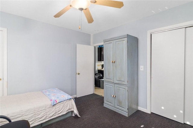 598 Laurel Hill Ave, Cranston, RI 02920 - bedroom with dark colored carpet and ceiling fan