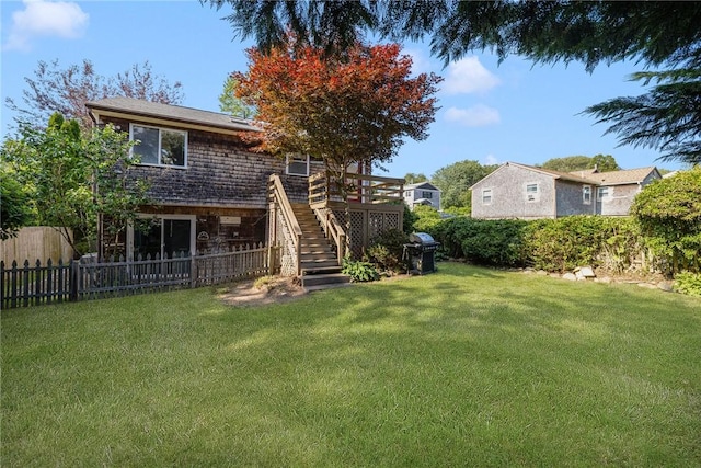 104 Conanicus Rd, Narragansett, RI 02882 - back of house featuring stairs and a deck