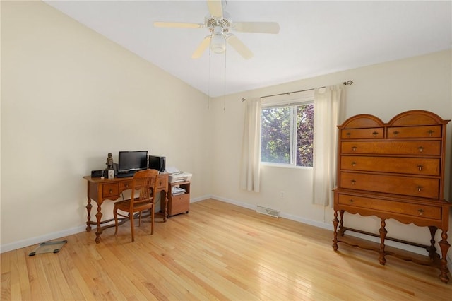 104 Conanicus Rd, Narragansett, RI 02882 - office area with light wood finished floors and ceiling fan