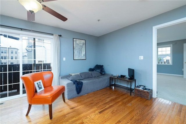 1 Fay St Unit 2, Worcester, MA 01604 - sitting room featuring light wood-style flooring and a ceiling fan