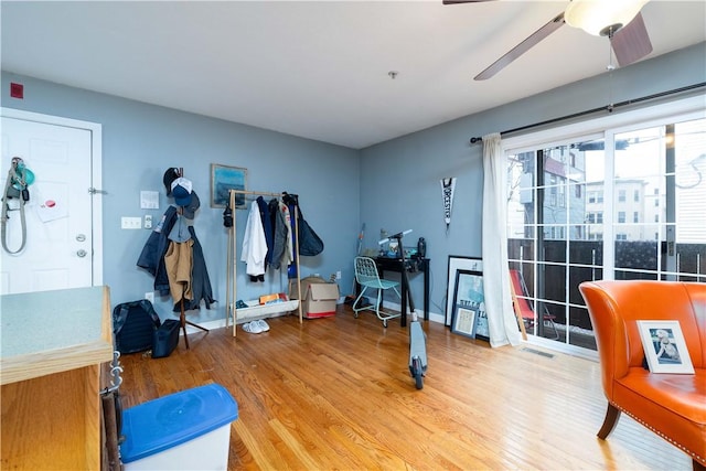 1 Fay St Unit 2, Worcester, MA 01604 - misc room featuring wood finished floors and a ceiling fan