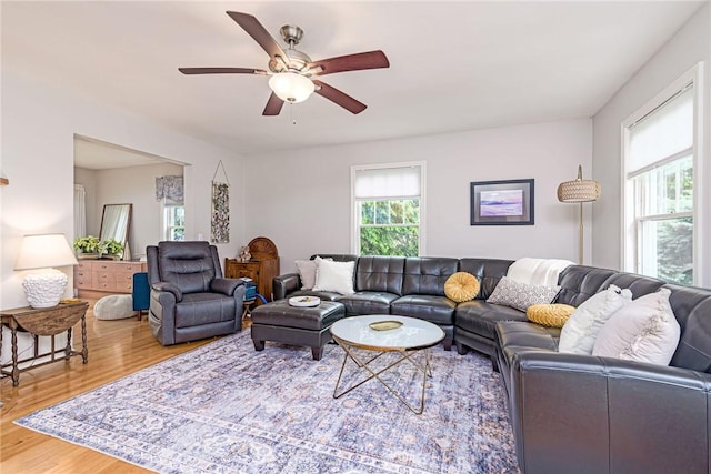 5 Havens Rd, Westerly, RI 02891 - living area with wood finished floors and ceiling fan
