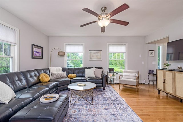 5 Havens Rd, Westerly, RI 02891 - living area featuring light wood-type flooring, plenty of natural light, and ceiling fan