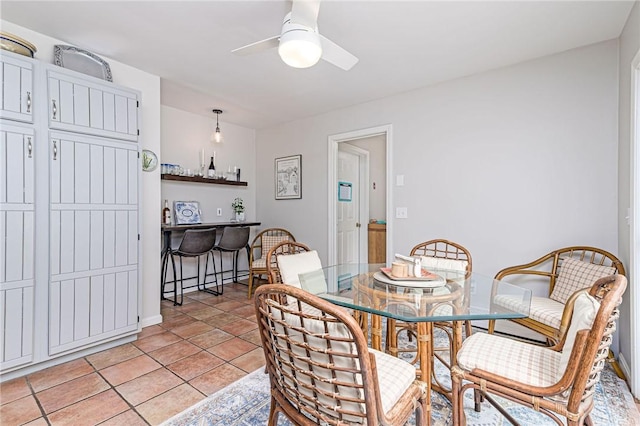 5 Havens Rd, Westerly, RI 02891 - dining area featuring ceiling fan and baseboards