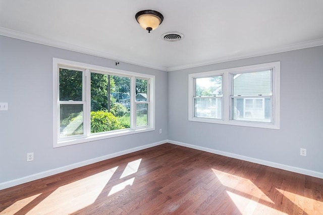 136 Davis Ave, Cranston, RI 02910 - empty room with ornamental molding and dark wood-style flooring