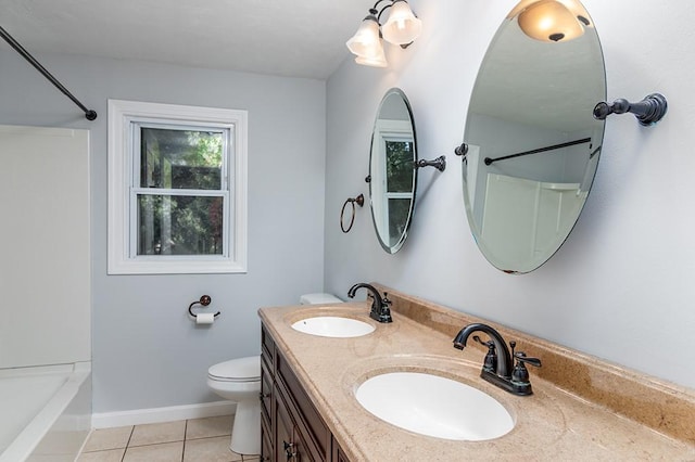 136 Davis Ave, Cranston, RI 02910 - full bath featuring tile patterned flooring, double vanity, and  shower combination