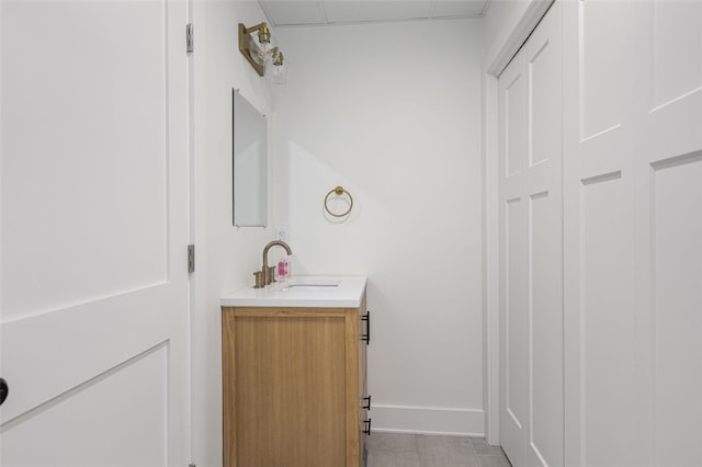 193 Mohawk Trl, Cranston, RI 02921 - bathroom with vanity and a paneled ceiling