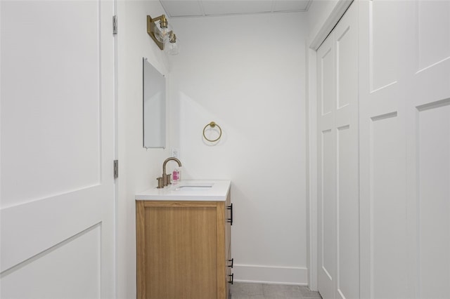 193 Mohawk Trl, Cranston, RI 02921 - bathroom featuring vanity and a paneled ceiling