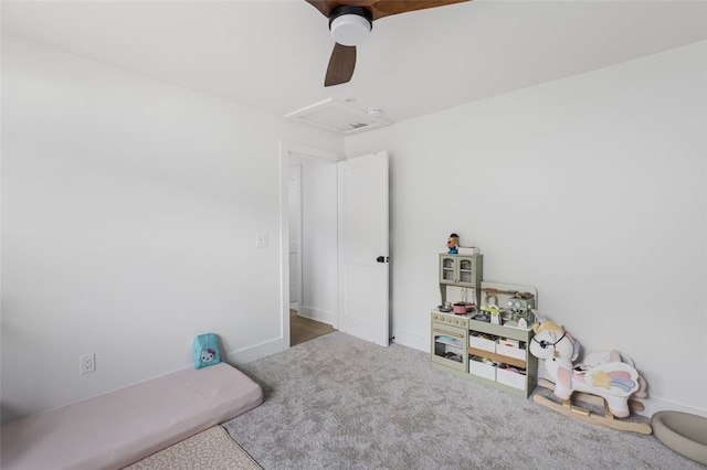 193 Mohawk Trl, Cranston, RI 02921 - rec room with carpet and a ceiling fan
