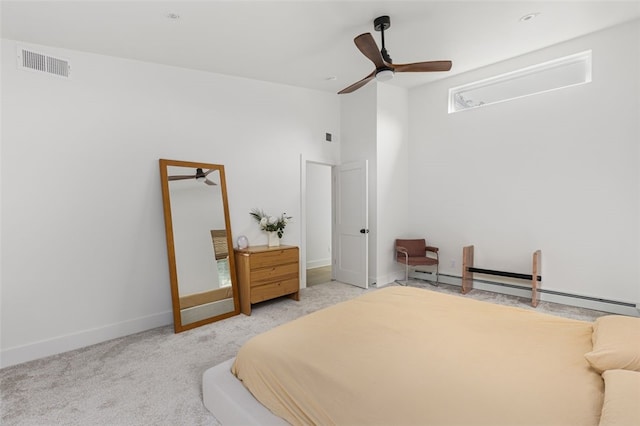 193 Mohawk Trl, Cranston, RI 02921 - bedroom featuring carpet floors, baseboard heating, and a ceiling fan
