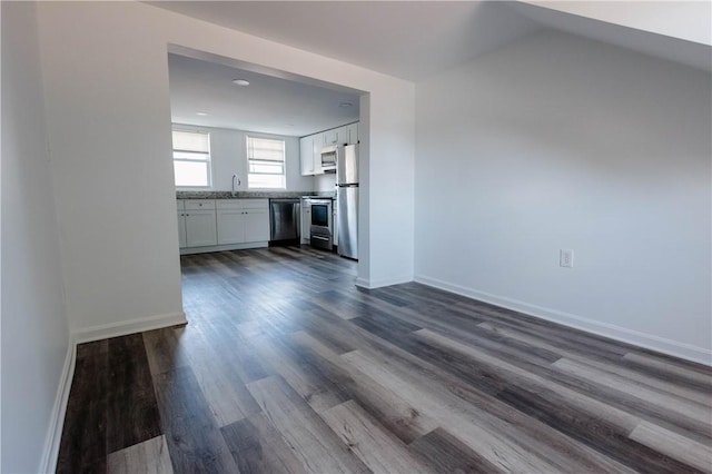 25 Unit St, Providence, RI 02909 - unfurnished living room featuring a sink and dark wood-type flooring