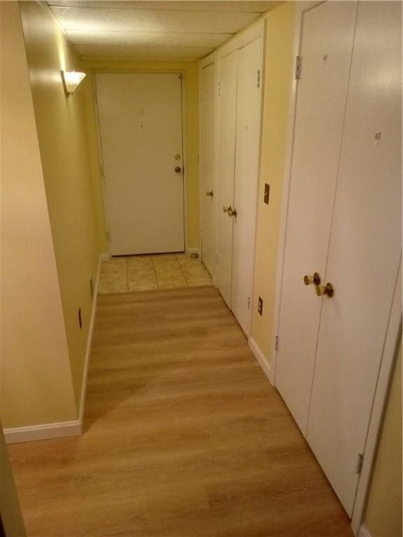 510 Child St Unit 106C, Warren, RI 02885 - corridor featuring light wood-type flooring and baseboards