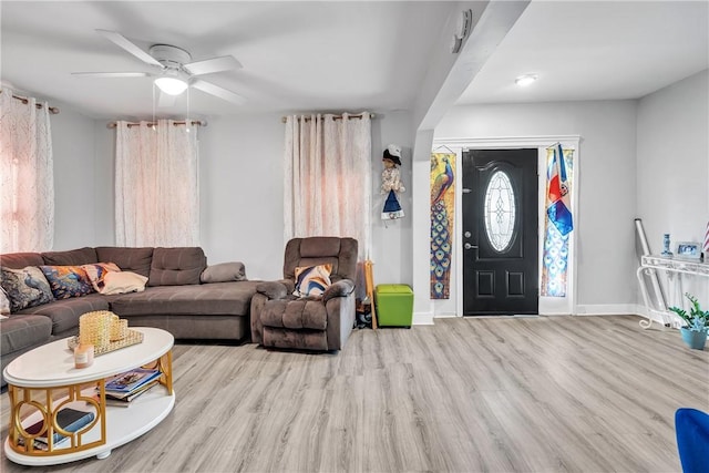 222 Pavilion Ave, Providence, RI 02905 - living area with wood finished floors and ceiling fan