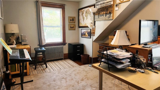 788 Cass Ave, Woonsocket, RI 02895 - office area featuring radiator and wood finished floors