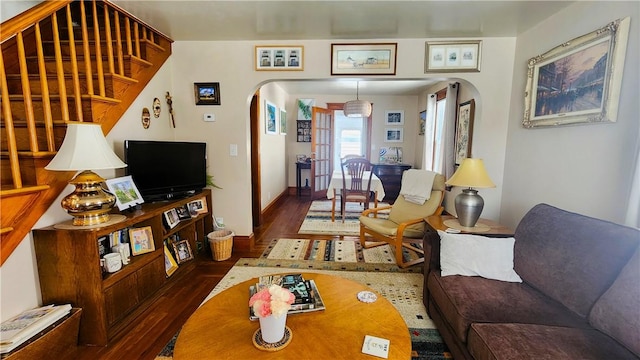 788 Cass Ave, Woonsocket, RI 02895 - living room with arched walkways and wood finished floors