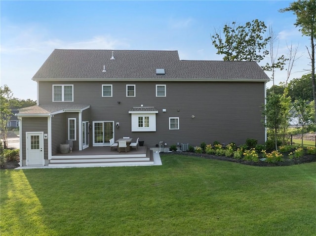 3 Kelsey Eden Way, Cumberland, RI 02864 - rear view of house with a deck, roof with shingles, and an outdoor hangout area