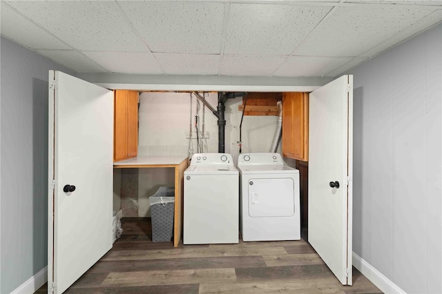 6 Flanders St, Johnston, RI 02919 - laundry room with washer and dryer and dark wood finished floors