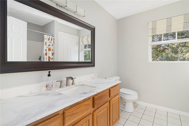 29 Gilcrest Dr, West Warwick, RI 02893 - full bath with vanity, tile patterned flooring, and curtained shower