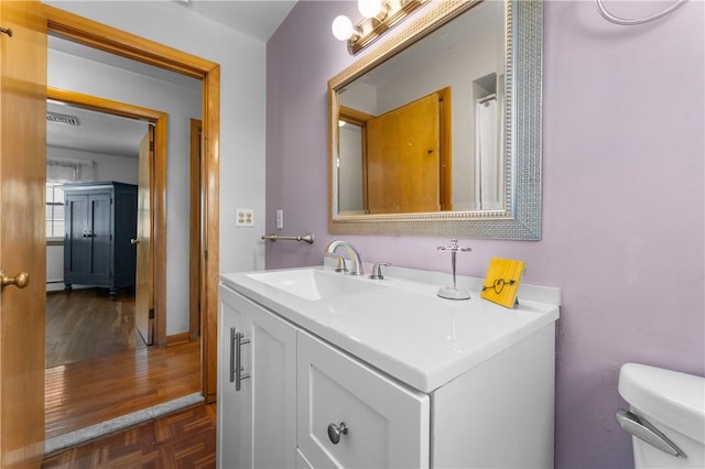 59 Waite St, Providence, RI 02908 - bathroom featuring vanity and parquet floors