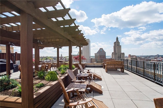 100 Exchange St Unit 1803, Providence, RI 02903 - view of patio featuring a pergola, grilling area, and a view of city