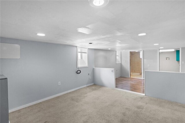 18 Ortoleva Dr, Providence, RI 02909 - basement featuring carpet floors and recessed lighting