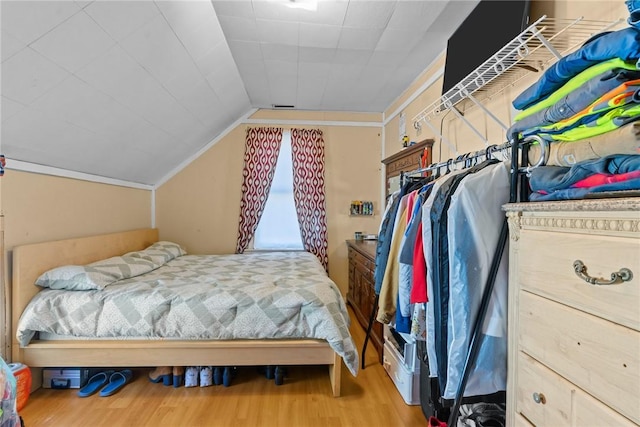 18 Ortoleva Dr, Providence, RI 02909 - bedroom featuring wood finished floors and vaulted ceiling