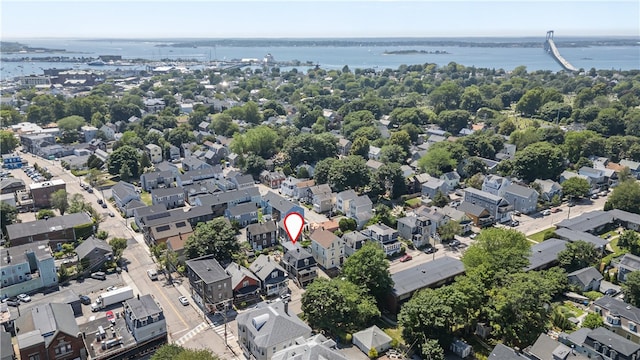 6 Pond Ave, Newport, RI 02840 - aerial view of property and surrounding area with a large body of water and nearby suburban area