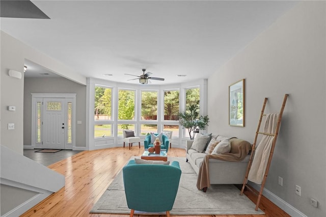 888 Plainfield Pike, Coventry, RI 02827 - living room with hardwood / wood-style floors and a ceiling fan