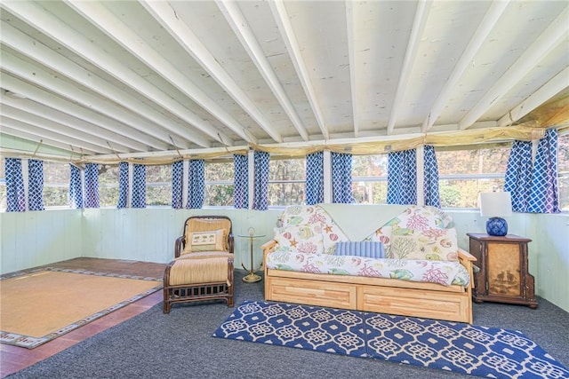 223 Mautucket Rd, South Kingstown, RI 02879 - sunroom featuring carpet and wood walls