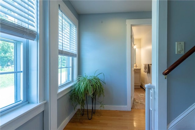 3642 Pawtucket Ave, East Providence, RI 02915 - hall featuring plenty of natural light and light wood-type flooring