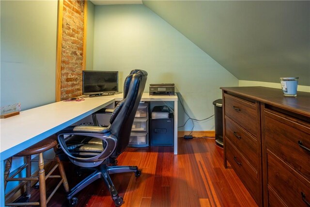 3642 Pawtucket Ave, East Providence, RI 02915 - office area with dark wood-type flooring and lofted ceiling
