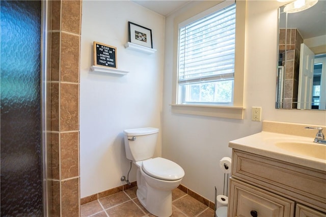 3642 Pawtucket Ave, East Providence, RI 02915 - full bathroom with vanity, tile patterned floors, and a shower