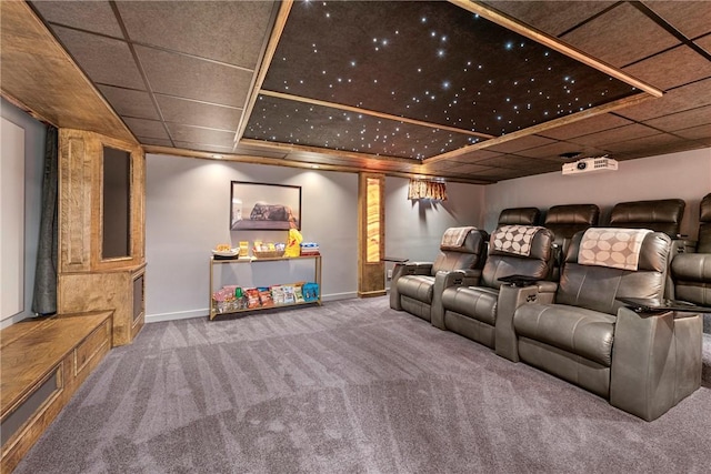 69 Apple Tree Ln, Warwick, RI 02888 - cinema room featuring carpet floors and a drop ceiling