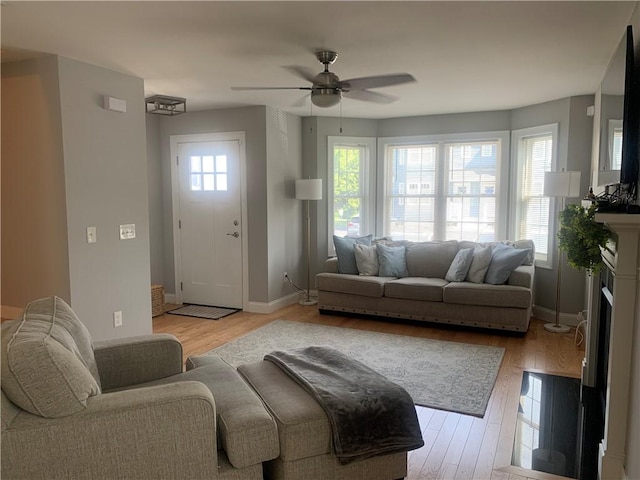 20 Winston Way, Johnston, RI 02919 - living area featuring a ceiling fan and light wood finished floors