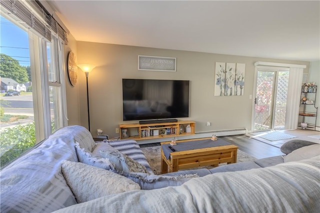 151 Willet Ave Unit 5, East Providence, RI 02915 - living room with wood finished floors and a baseboard radiator