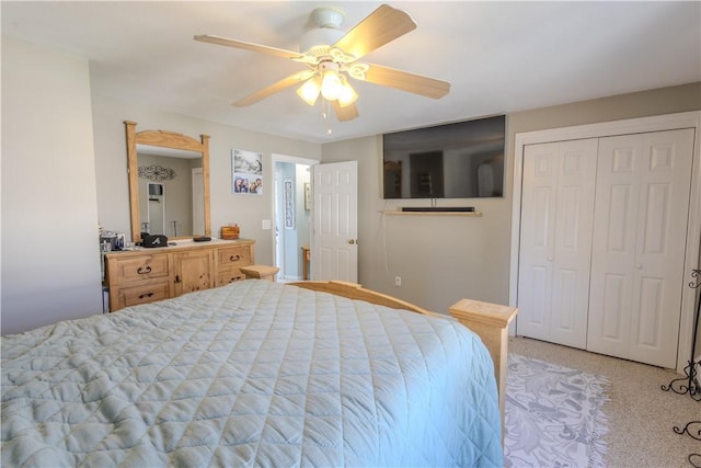 151 Willet Ave Unit 5, East Providence, RI 02915 - bedroom featuring light colored carpet, a ceiling fan, and a closet