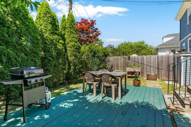 32 Thurston Ave Unit A, Newport, RI 02840 - wooden terrace featuring grilling area and outdoor dining area