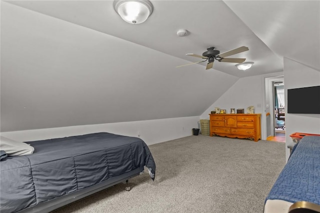 8 Anthony Rd, Foster, RI 02825 - carpeted bedroom with vaulted ceiling and a ceiling fan