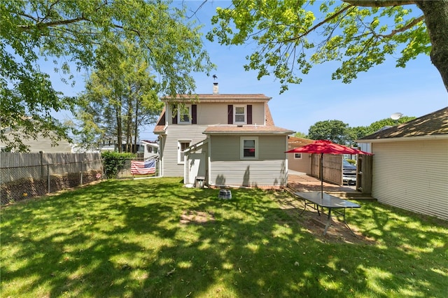 21 Cypress Ave, Tiverton, RI 02878 - back of property featuring a chimney