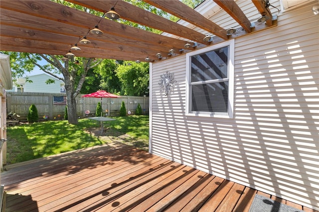 21 Cypress Ave, Tiverton, RI 02878 - deck featuring a fenced backyard and a pergola