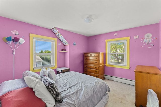 21 Cypress Ave, Tiverton, RI 02878 - bedroom with a baseboard radiator, multiple windows, and light carpet