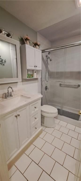26 Morton Ave, Johnston, RI 02919 - full bathroom with a stall shower, vanity, and tile patterned flooring