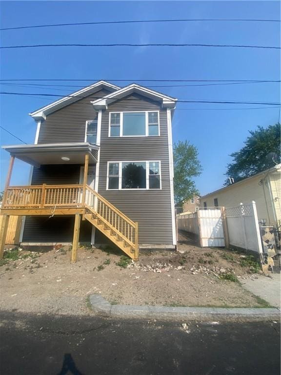 4 Halton St, Providence, RI 02907 - view of front of home featuring stairs and a deck