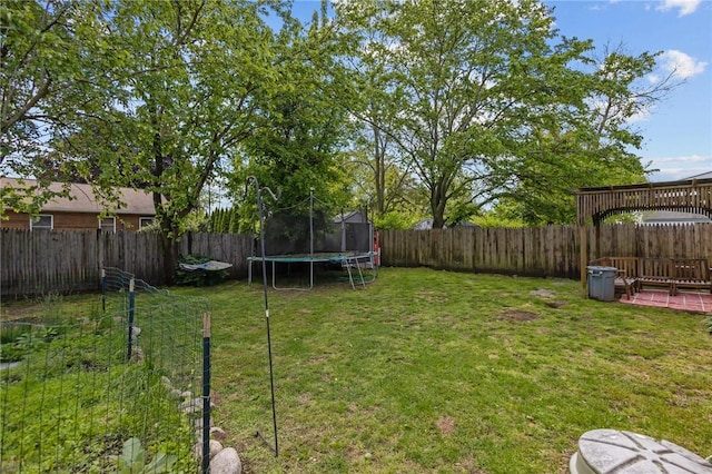 36 Dundas Ave, Warwick, RI 02889 - fenced backyard featuring a trampoline