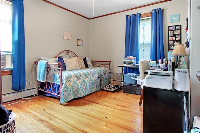 11 Branch Ave, Cranston, RI 02910 - bedroom featuring a baseboard radiator, crown molding, and wood finished floors