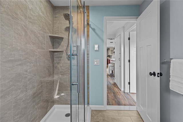 212 Round Pond Rd, Little Compton, RI 02837 - bathroom with a shower stall and baseboards