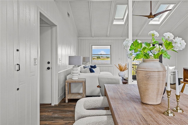 212 Round Pond Rd, Little Compton, RI 02837 - living area featuring a skylight and wood finished floors