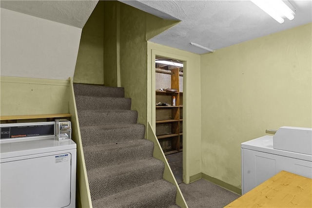 129 Academy Ave, Providence, RI 02908 - stairs featuring carpet floors and baseboards