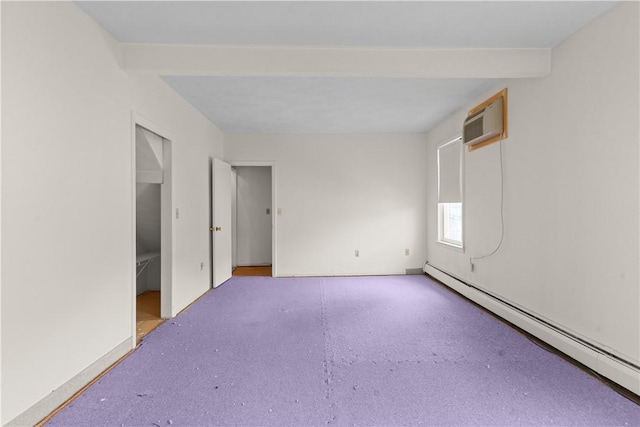 129 Academy Ave, Providence, RI 02908 - empty room with a baseboard radiator and a wall mounted air conditioner